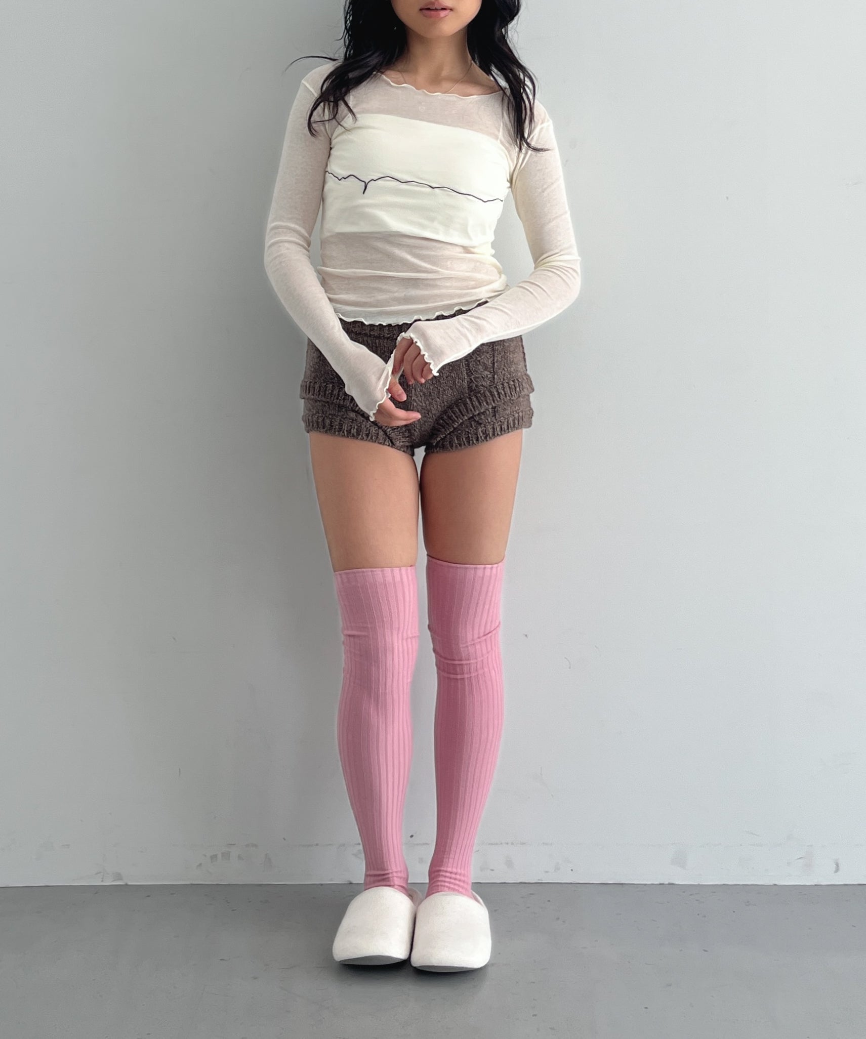 Baserange Overknee socks "GREY BROWN MELANGE"
