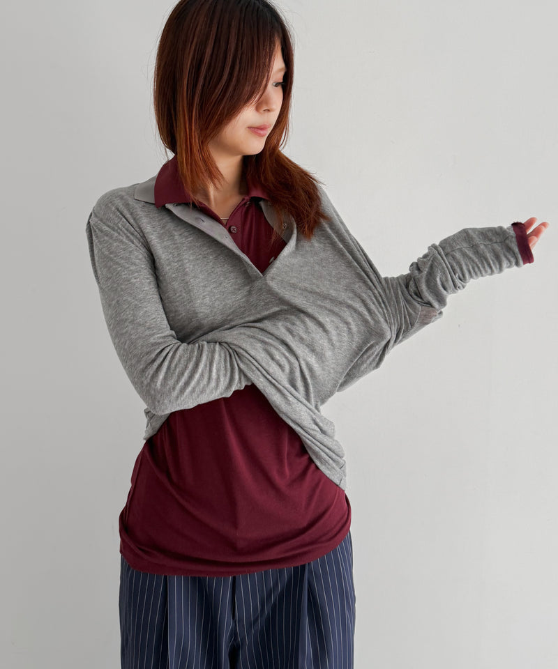 entire studios Ls polo "SILVER GRAIN"