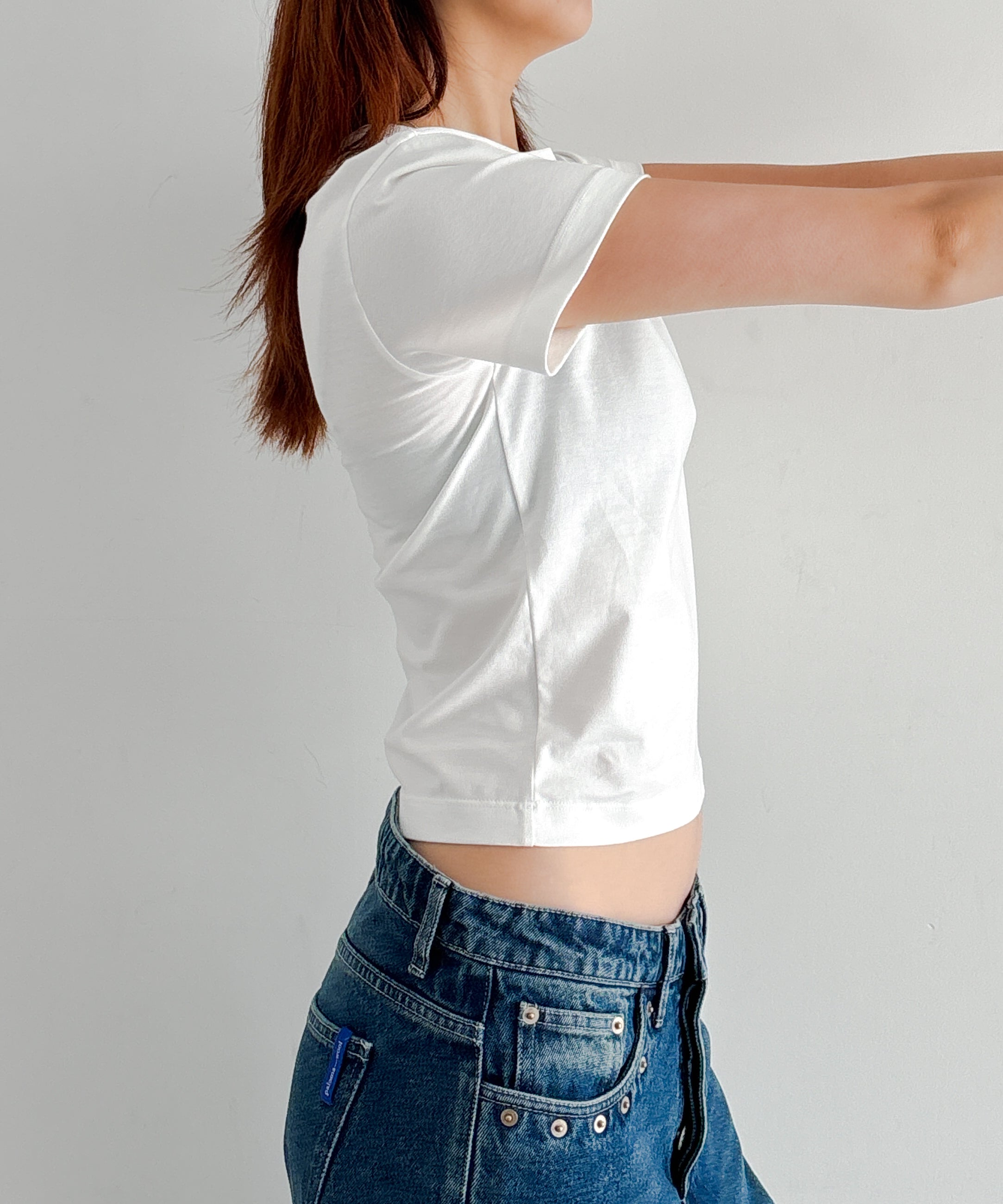 FAX COPY EXPRESS Vintage label fitted tee "WHITE"