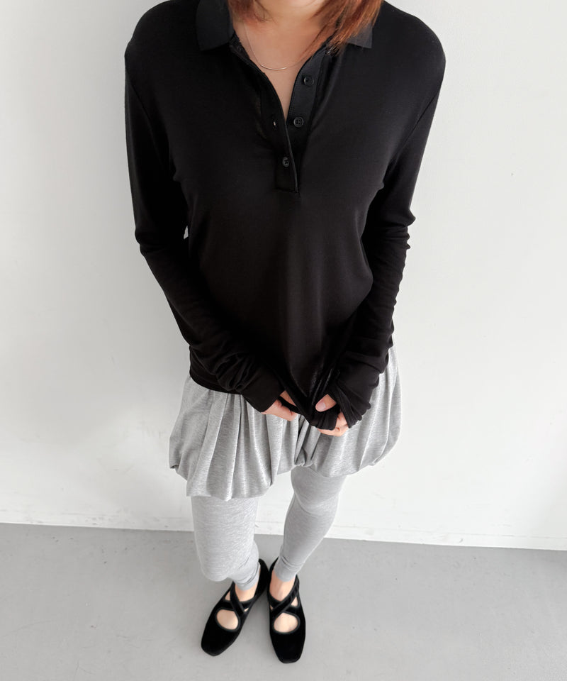 entire studios Ls polo "BLACK"