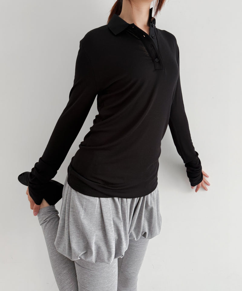 entire studios Ls polo "BLACK"