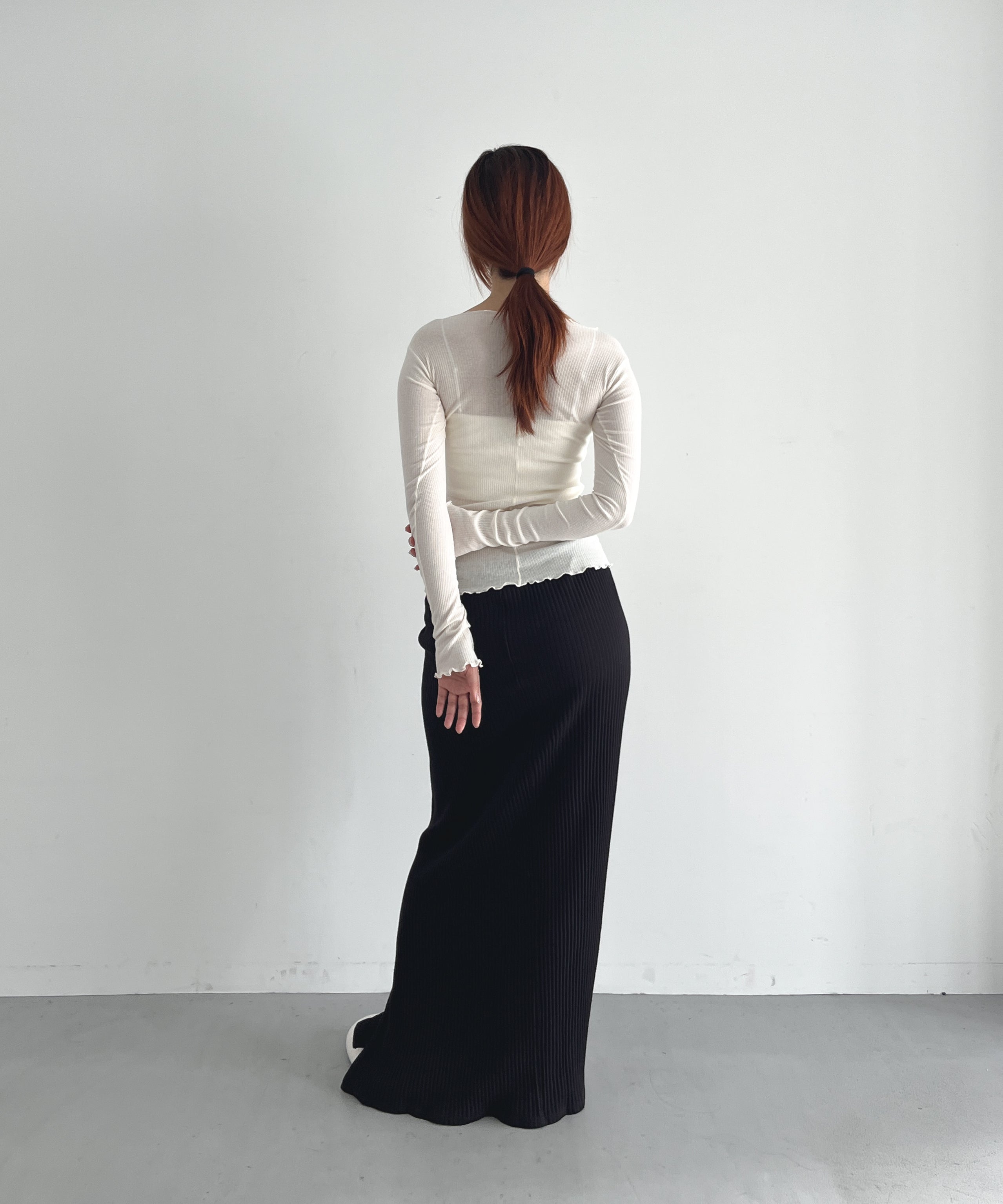 ベースレンジ　リブ　BASERANGE Pama 3/4 - Rib　新品　M Pama 3/4ティー シャツ in Black | ファインオーガニック・コットン