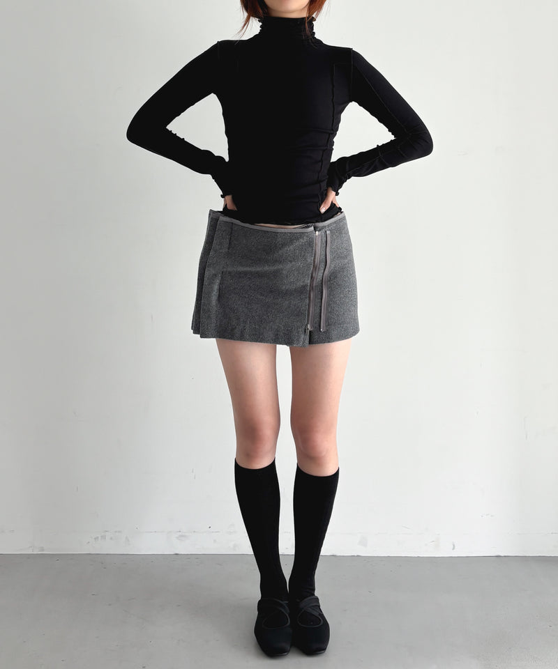 ULIKASANCTUS Curtain mini skirt "CHARCOAL"