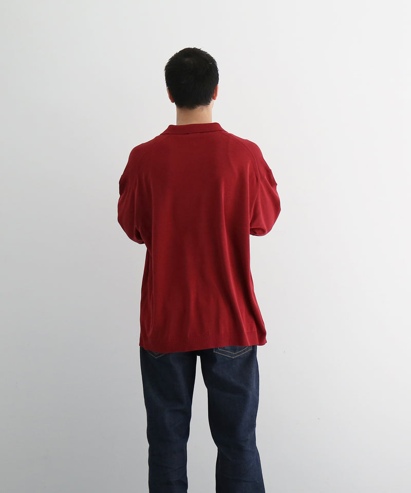 【EXCLUSIVE】crepuscule L/s polo "WINE"