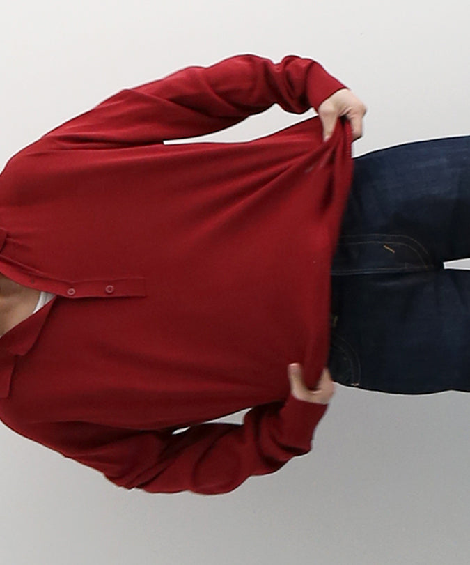 【EXCLUSIVE】crepuscule L/s polo "WINE"