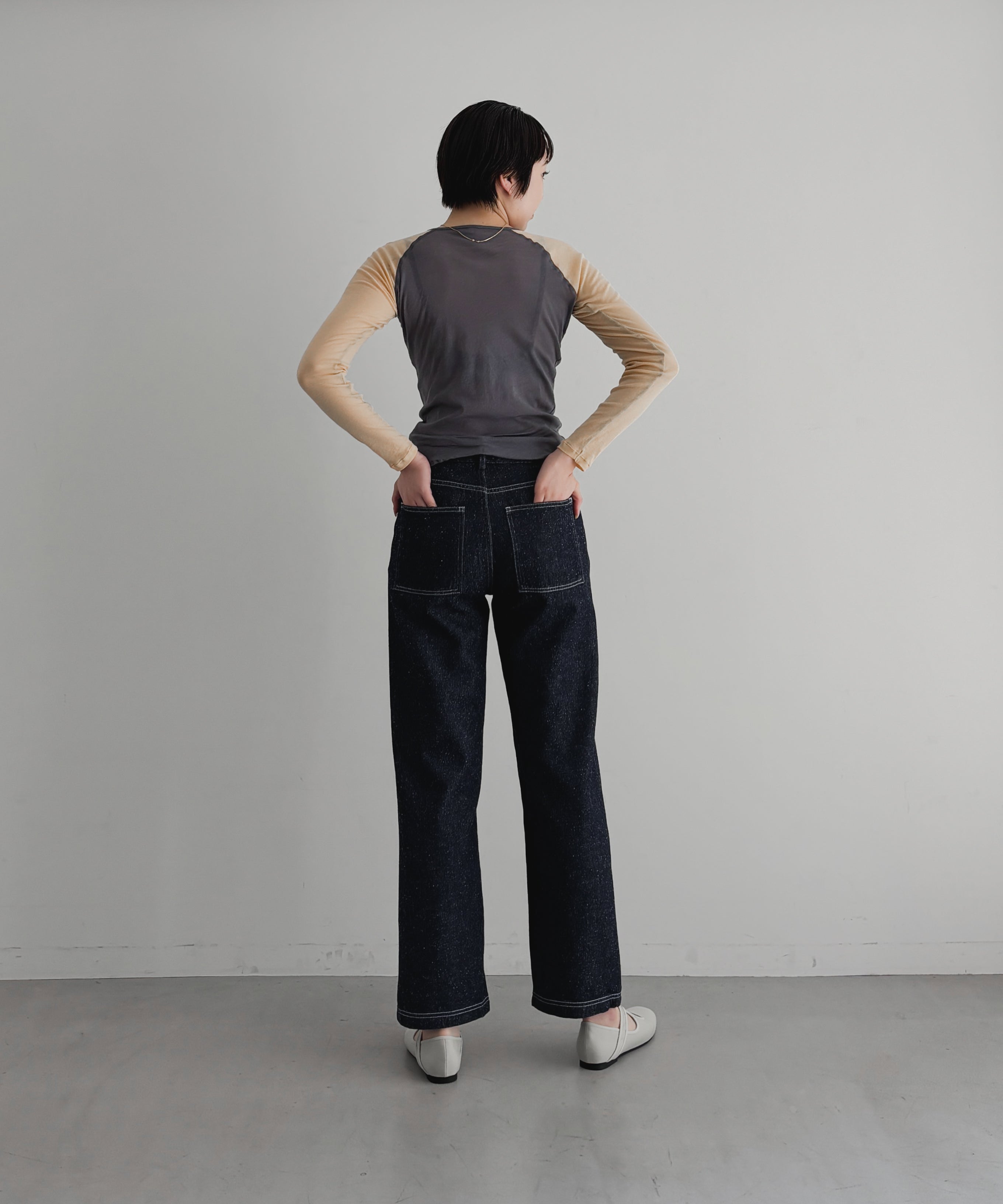 Baserange Gene long sleeve tee "AMBERBLUE/BEIGE"