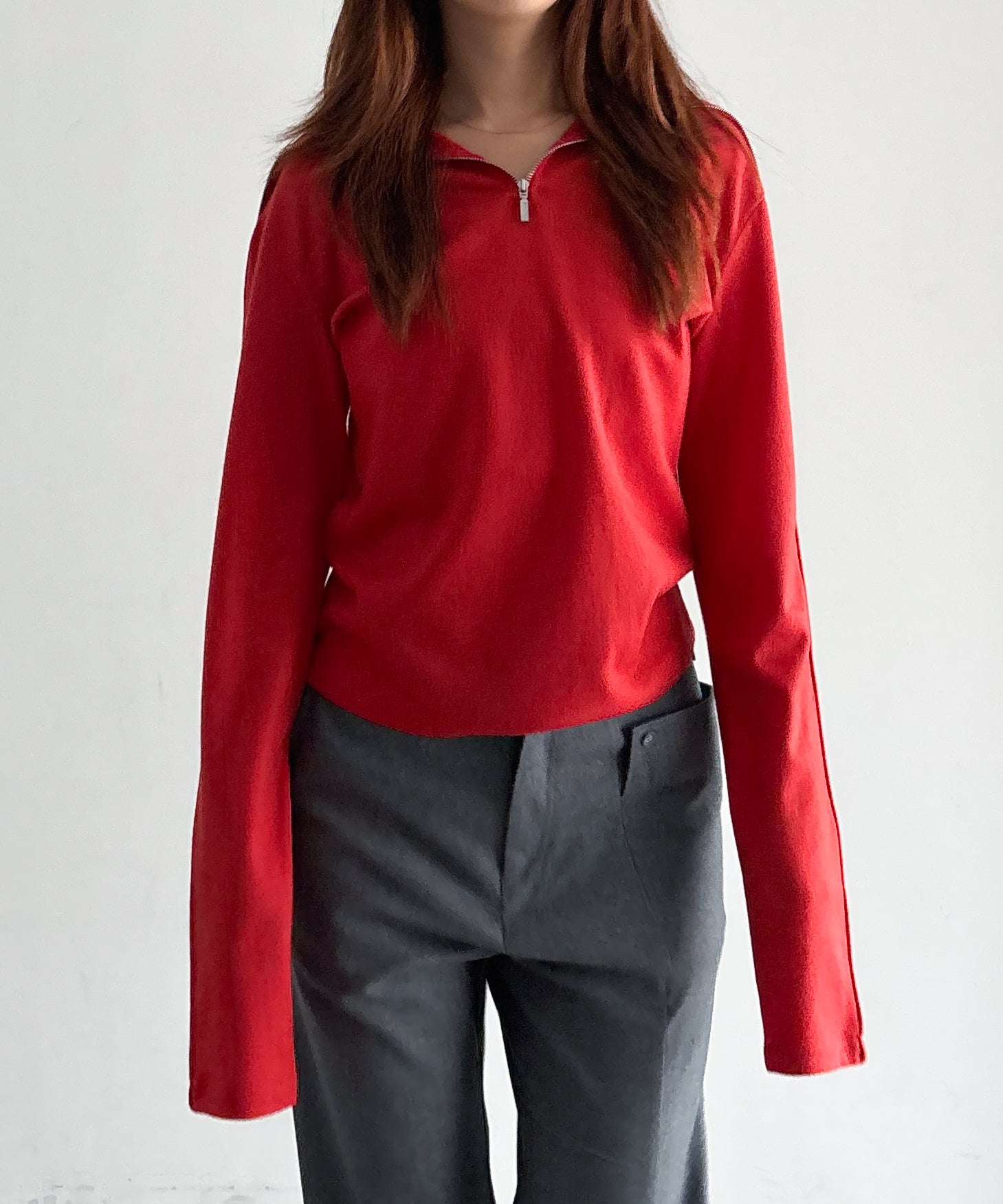 ENTIRE STUDIOS Apex wool top "COFFEE"