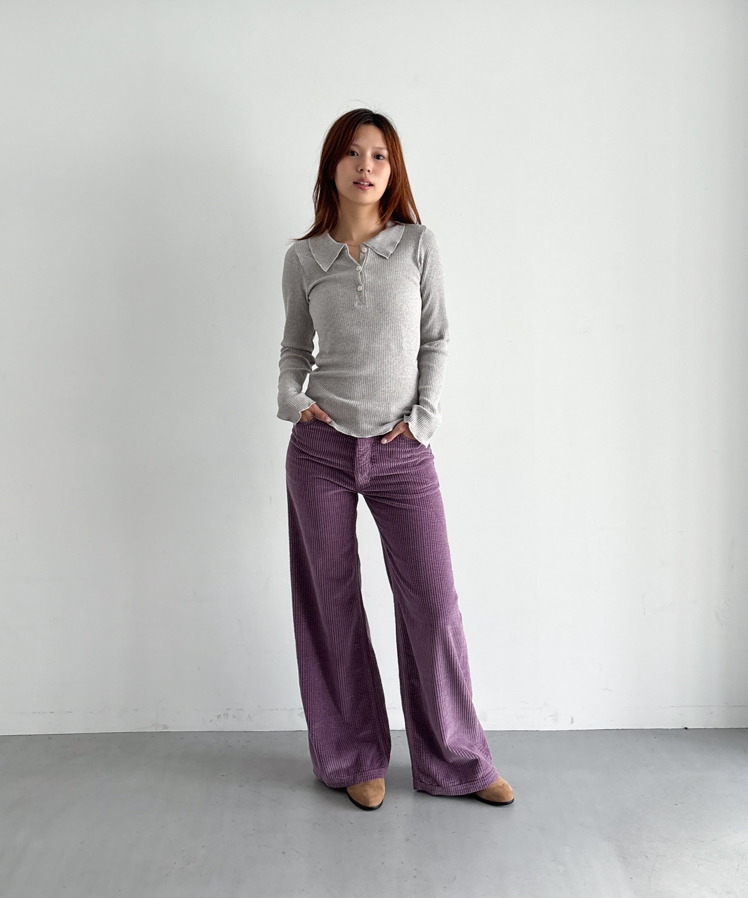 Baserange Dual long sleeve tee "GREY MELANGE"