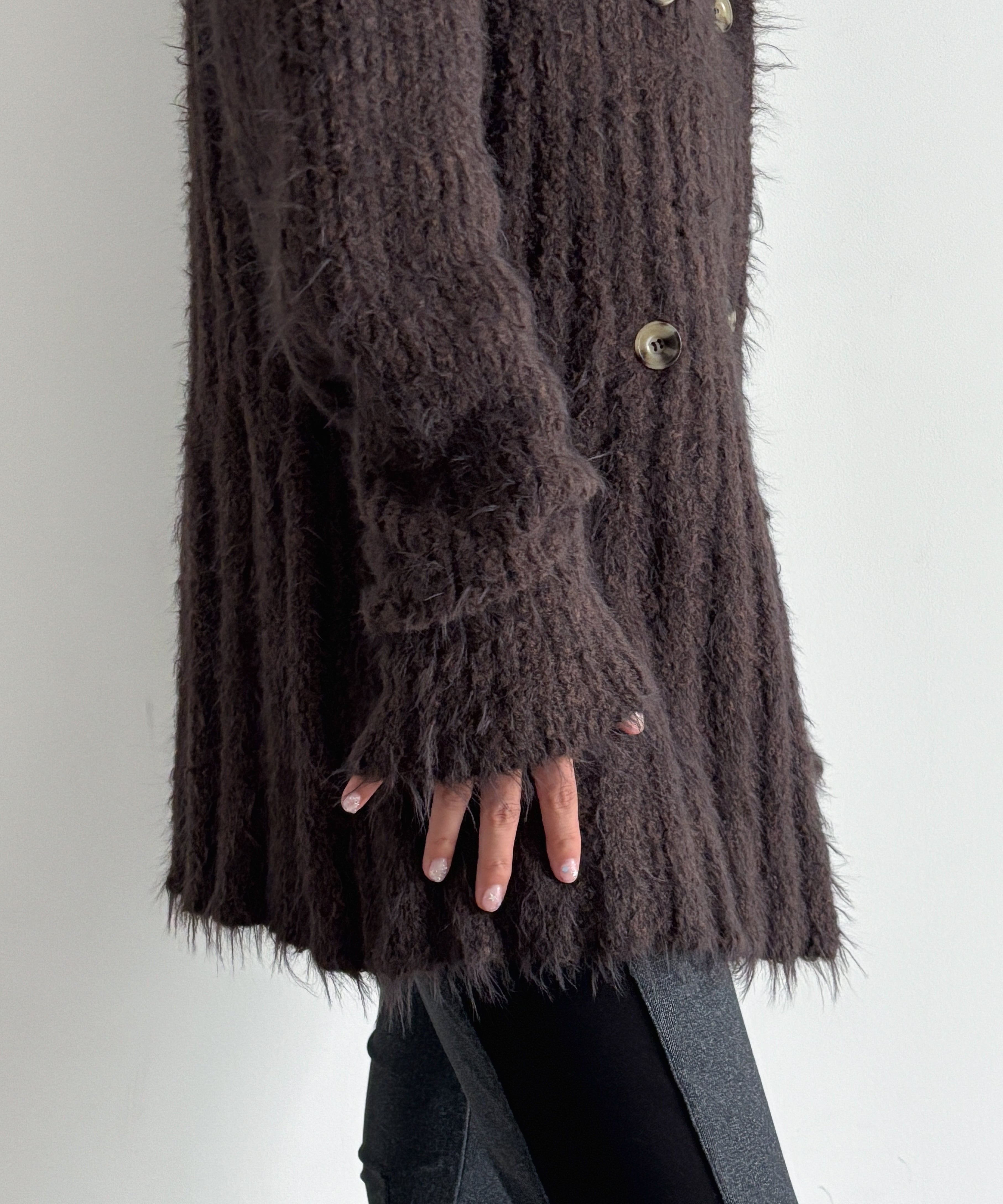ULIKASANCTUS Buttoned knit cardigan "BROWN"