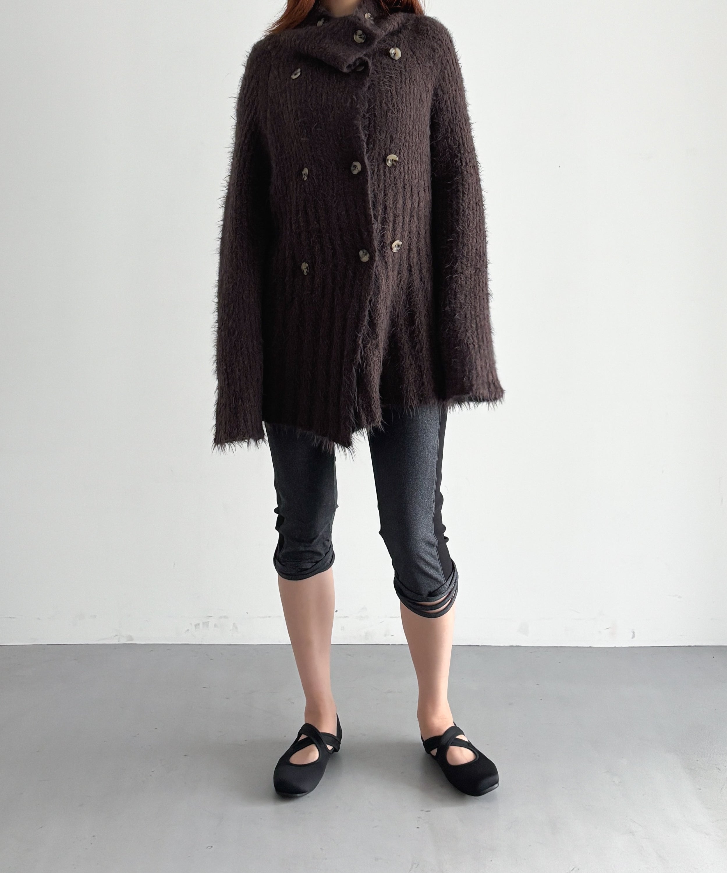 ULIKASANCTUS Buttoned knit cardigan "BROWN"