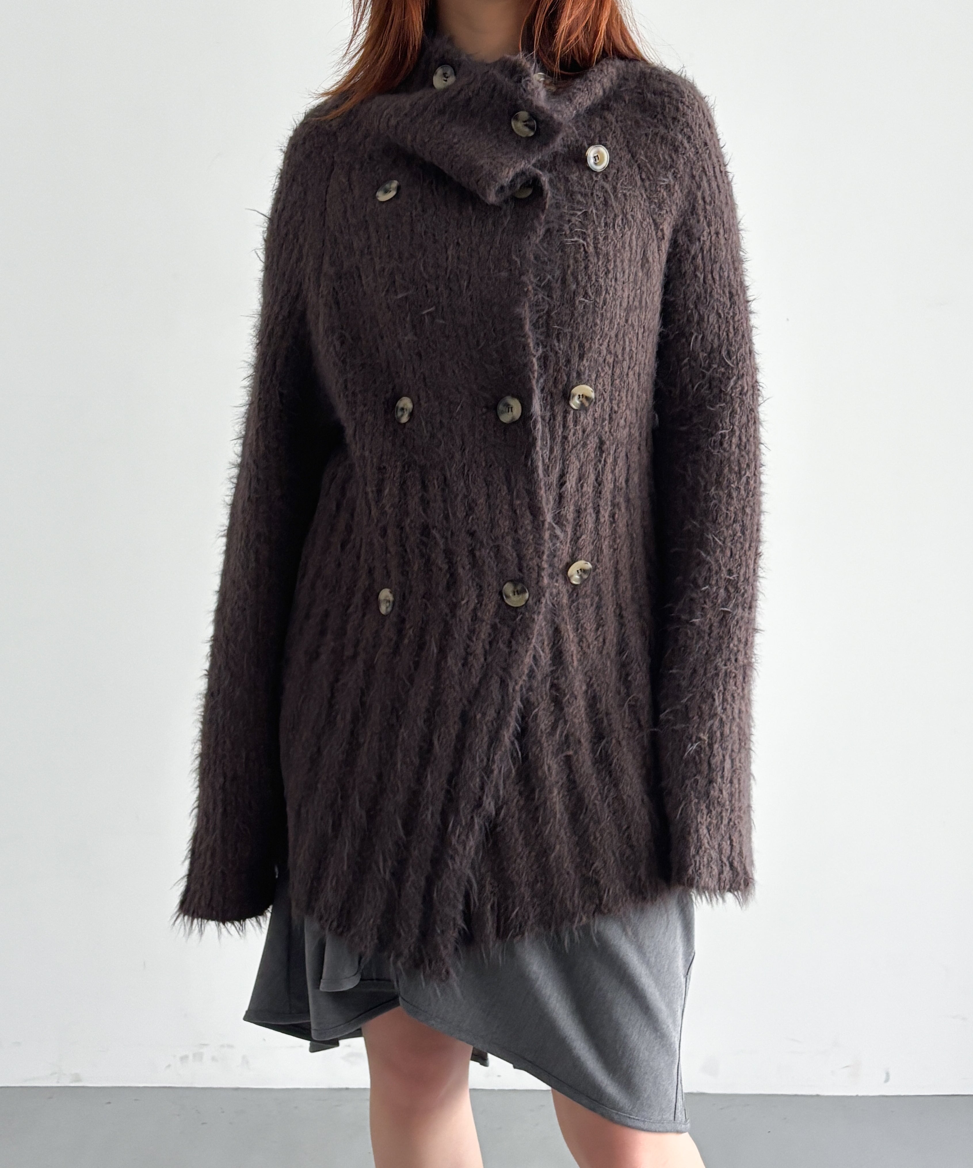 ULIKASANCTUS Buttoned knit cardigan "BROWN"