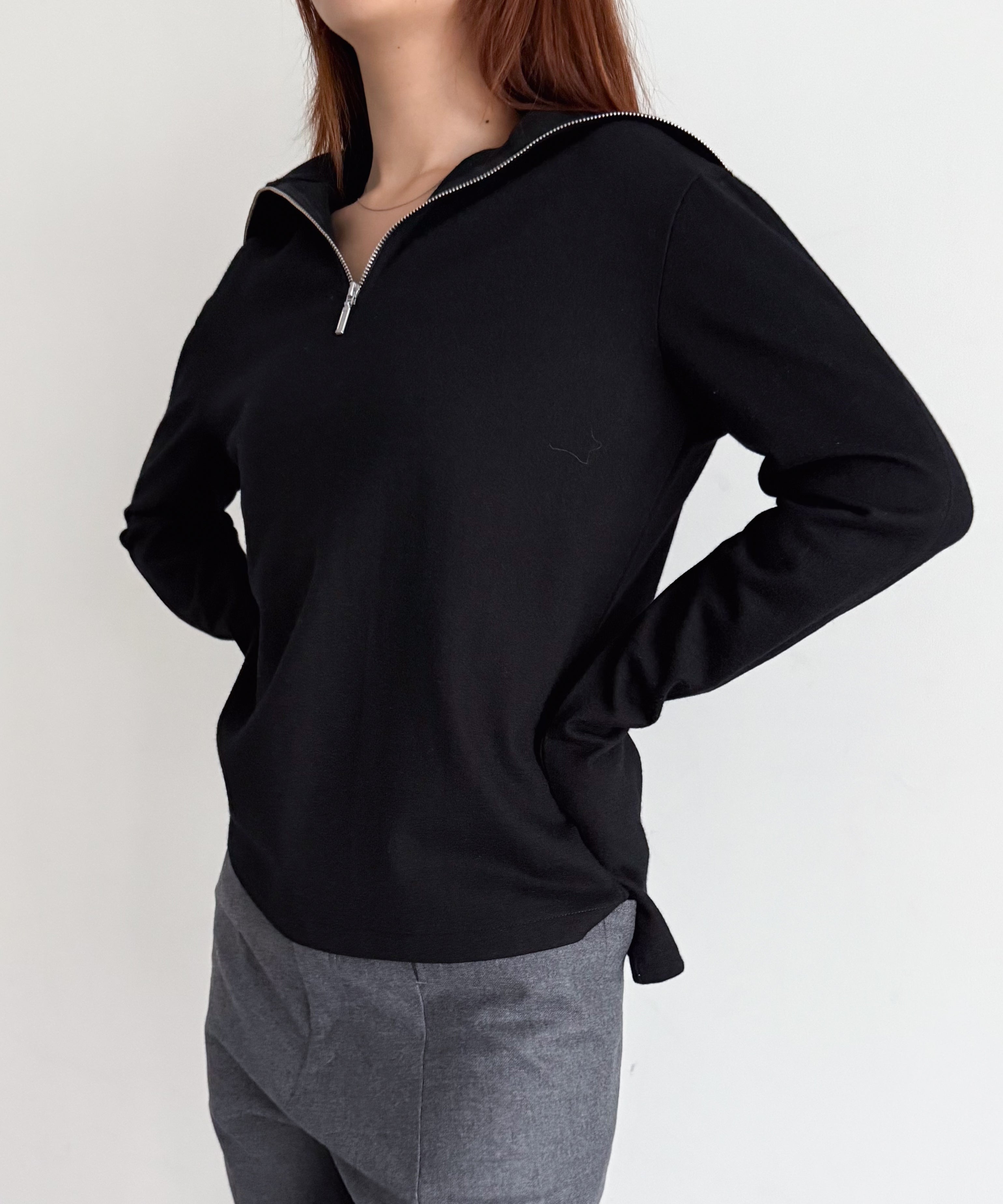 ENTIRE STUDIOS Apex wool top "BLACK"