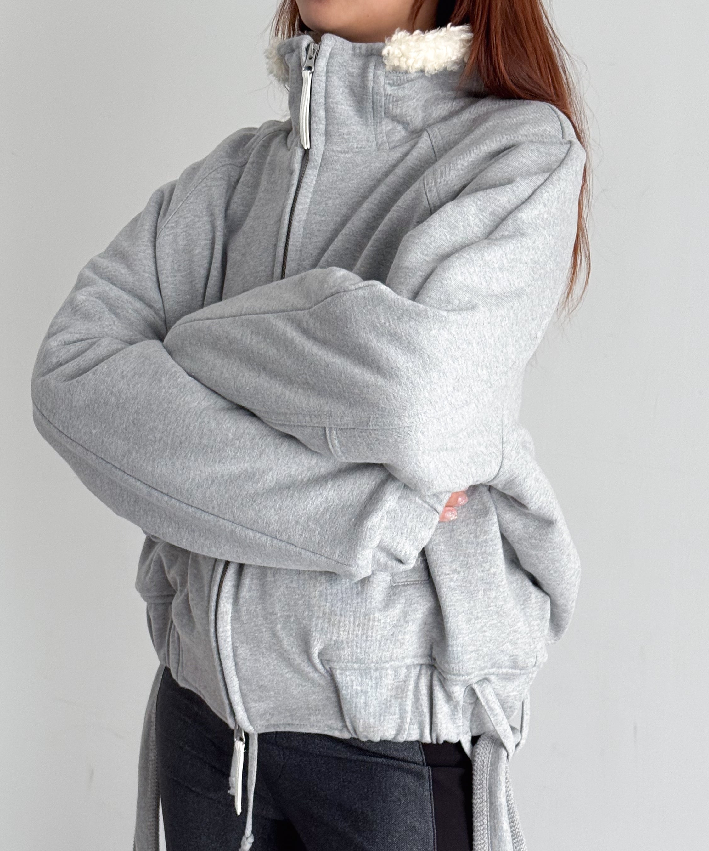 ULIKASANCTUS Belt zip jacket "GREY"